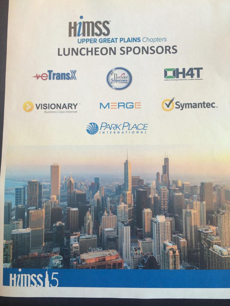 BobbiJarvinen's tweet photo. Upper Great Plains Chapters (NE, SD, ND, MT, WY) want thank our sponsors for a great luncheon. #HIMSS15 #SDHIMSS http://t.co/6dtG7nx3qz