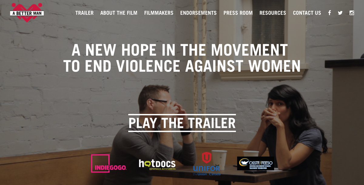 ABetterManFilm's tweet photo. We have a new website! Many thanks to @wltgreenwood + @terrylknox for their amazing work! http://t.co/OeiFNnQtIm #VAW http://t.co/o3l1ket0P7