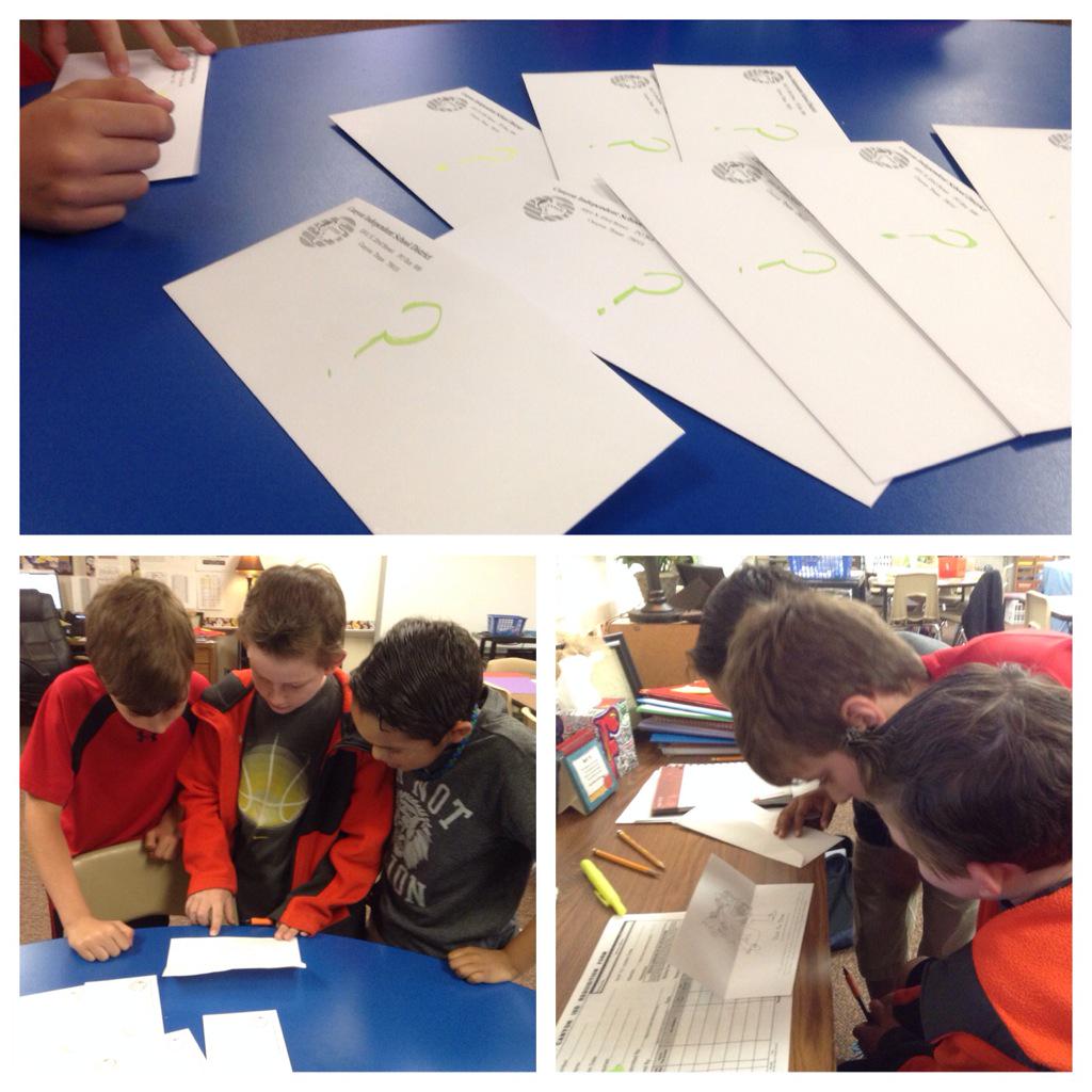 christinelhall's tweet image. 3rd graders using Mystery Envelopes to interpret, explain, justify, &amp;amp; evaluate when learning idioms. #CISDTopChef