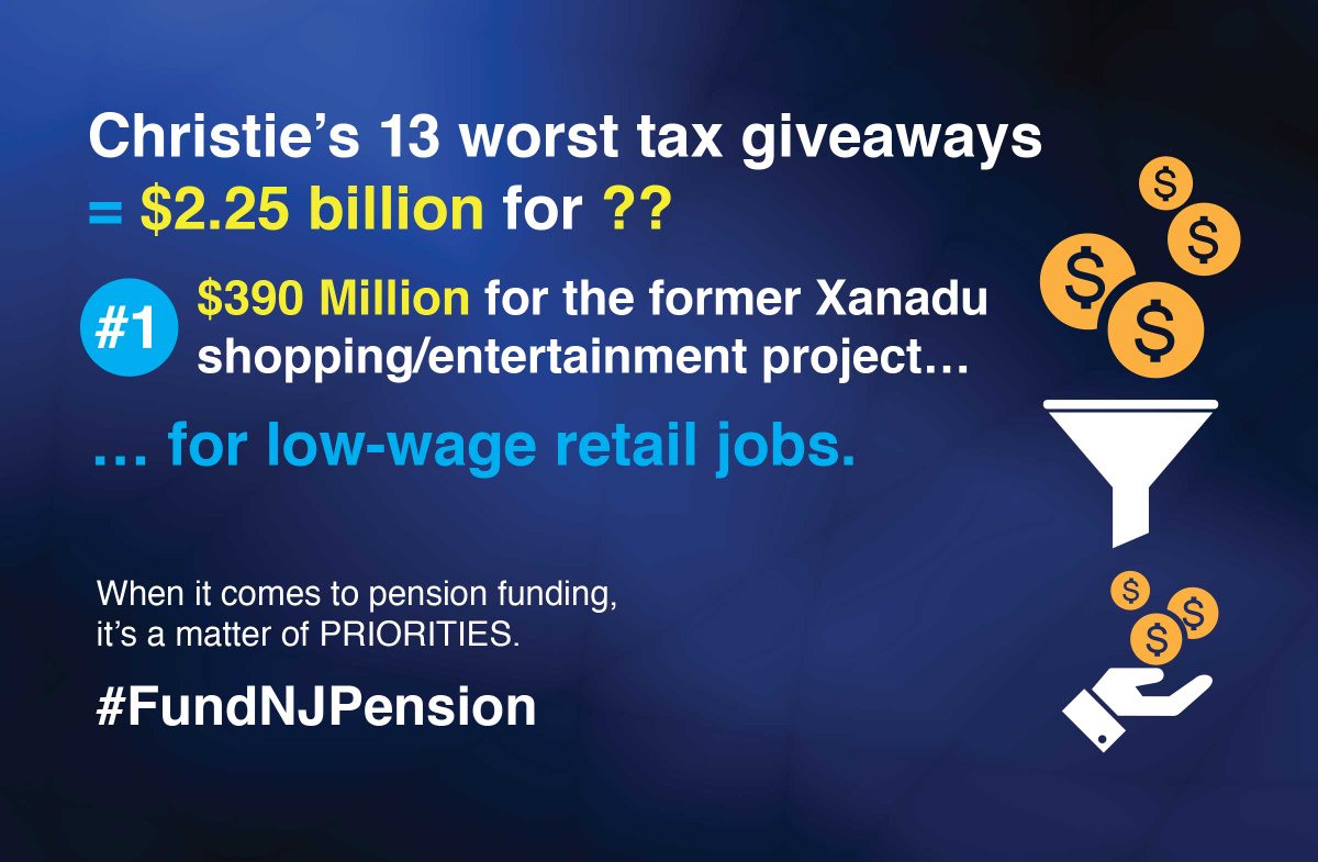 $390 Million for American Dream. Killing American dream for NJ public employees. #fundnjpension