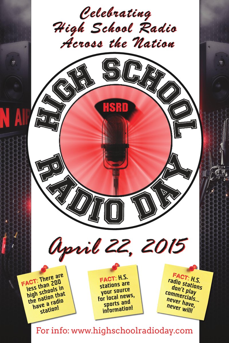 HSRadioDay's tweet photo. To publicize High School Radio Day, a poster has been created for stations to use at their schools! http://t.co/cH7hyraQb8