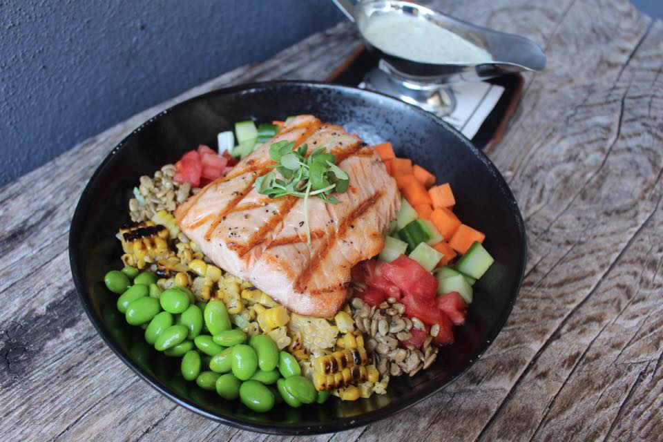 Tap42Bar's tweet photo. We've got some great new dishes for you to try like this Grilled Salmon Chopped Salad.... http://t.co/QMqw1ngUeO