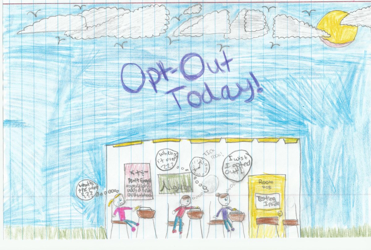 My sixth grader's creativity trumps standardized testing during refusal time!