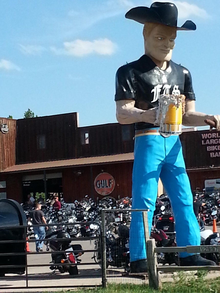 AknightRider12's tweet photo. @strictlymusic Let's meet under the big man and fill that glass with #bourbon @JJSpirits! #Sturgis2015 tick tock!! http://t.co/7iHbxYSdvl