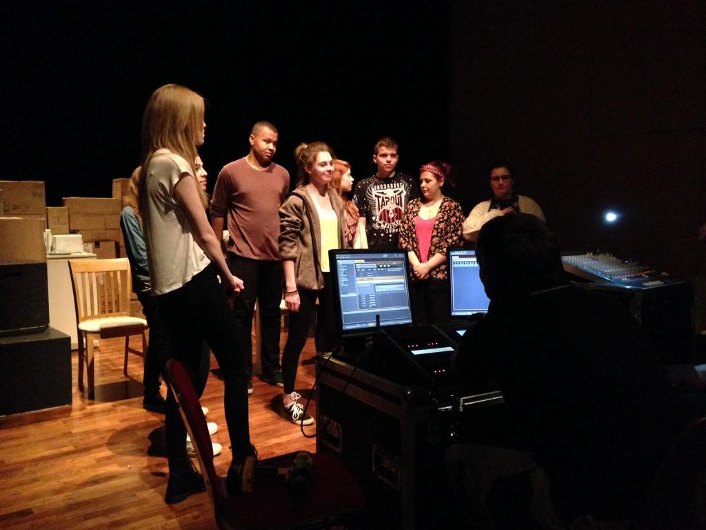 CoreActors's tweet photo. Today's tech - looking amazing in the space! Only 2 days until the first show http://t.co/DuhoH2GA2w