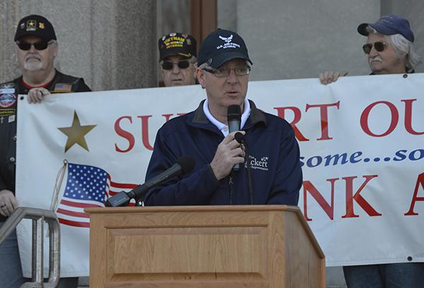 Today I had the honor of speaking at a Veterans' Rally at the Capitol. Click for video: bit.ly/1ysnke6