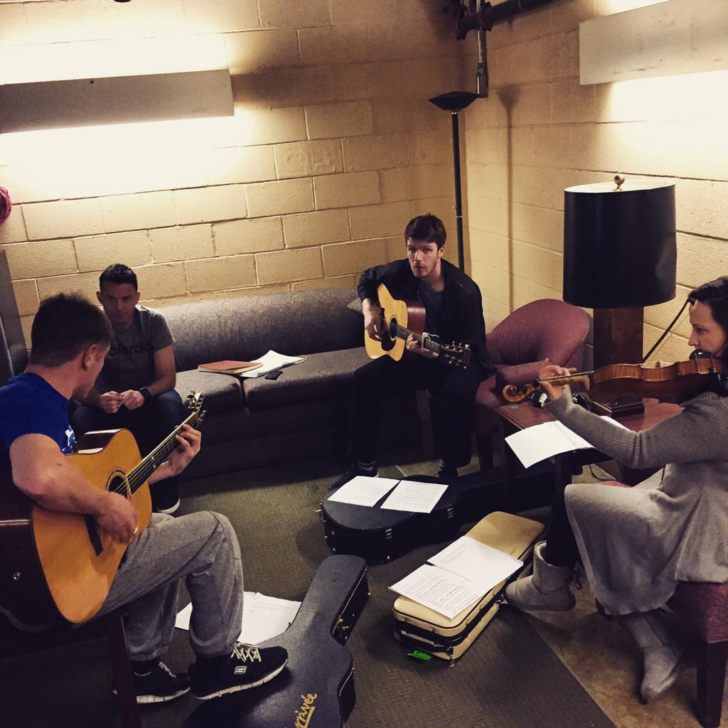 byrneandkelly's tweet image. Rehearsing a new tune for the upcoming online @Stageit show on April 24th!  Any guesses on the title?