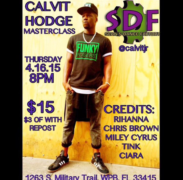 SeansDance's tweet photo. MASTER CLASS ALERT! Don't miss @calvitJr tomorrow at 8 pm!!! Only $15 or $12 with repos! Spread the word! http://t.co/U0MlYNoY2i