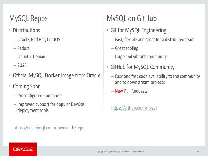 Announced today in Tomas' keynote: MySQL team now accepting pull requests on GitHub.