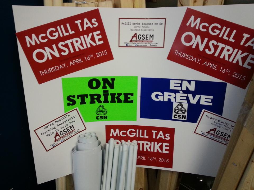 agsem_aeedem's tweet photo. Letting our voices be known. Come join us tomorrow and see what we're rallying for!! #McGillTAstrike #AGSEM http://t.co/Ew7P7DQEQM