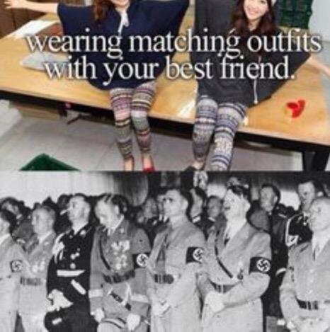 GirlysParody's tweet photo. Wearing matching outfits as your best friend ❤️ #besties #Match #Hitler #outfitinspiration #justgirlythings #Parody http://t.co/Uv9qcYknK0