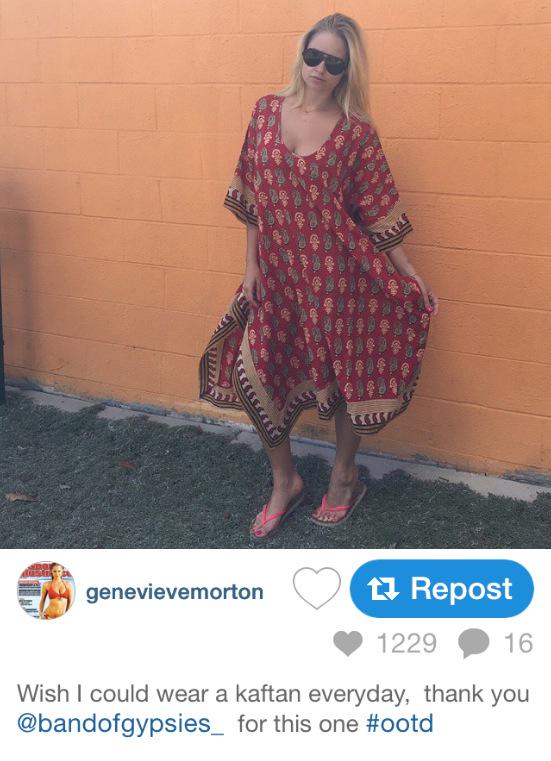 KFPRsocial's tweet photo. #Repost @genevievemortonโจWish I could wear a kaftan everyday, thank you @bandofgypsies_ for this one #ootd #kfpr http://t.co/1gycwSEBYe