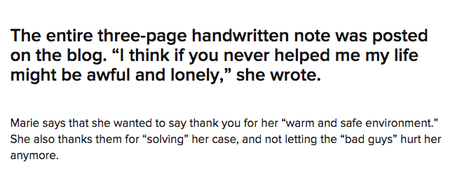 BuzzFeed's tweet photo. An 8-Year-Old Abuse Survivor Wrote A Beautiful Letter To Thank Social Workers http://t.co/xE2c47onzg http://t.co/OkqJfeGLzg