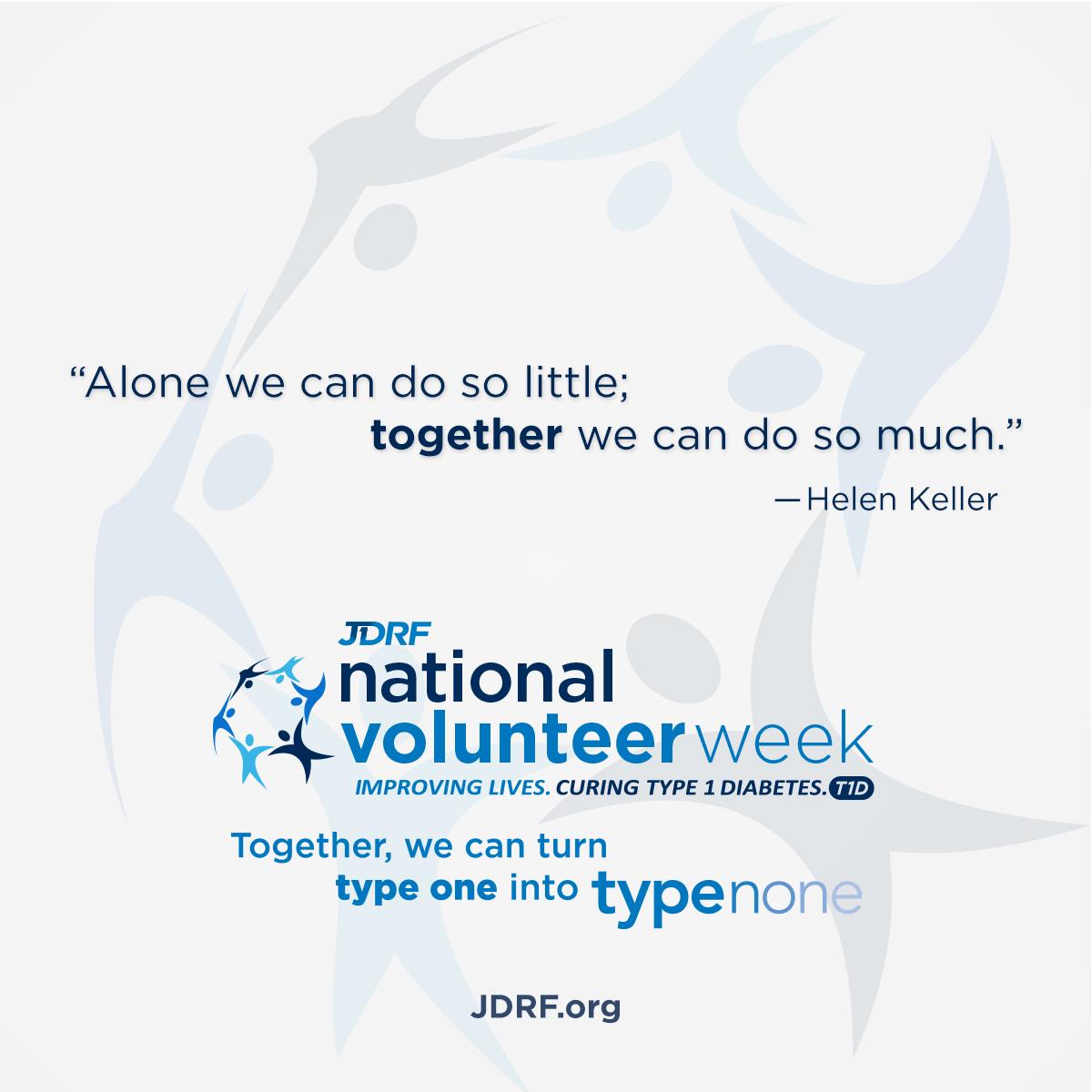 BreakthroughT1D's tweet photo. JDRF volunteers are the heart &amp; soul of our organization. This Nat’l Volunteer week, help us thank them by RTing. http://t.co/McyHVTVmiJ