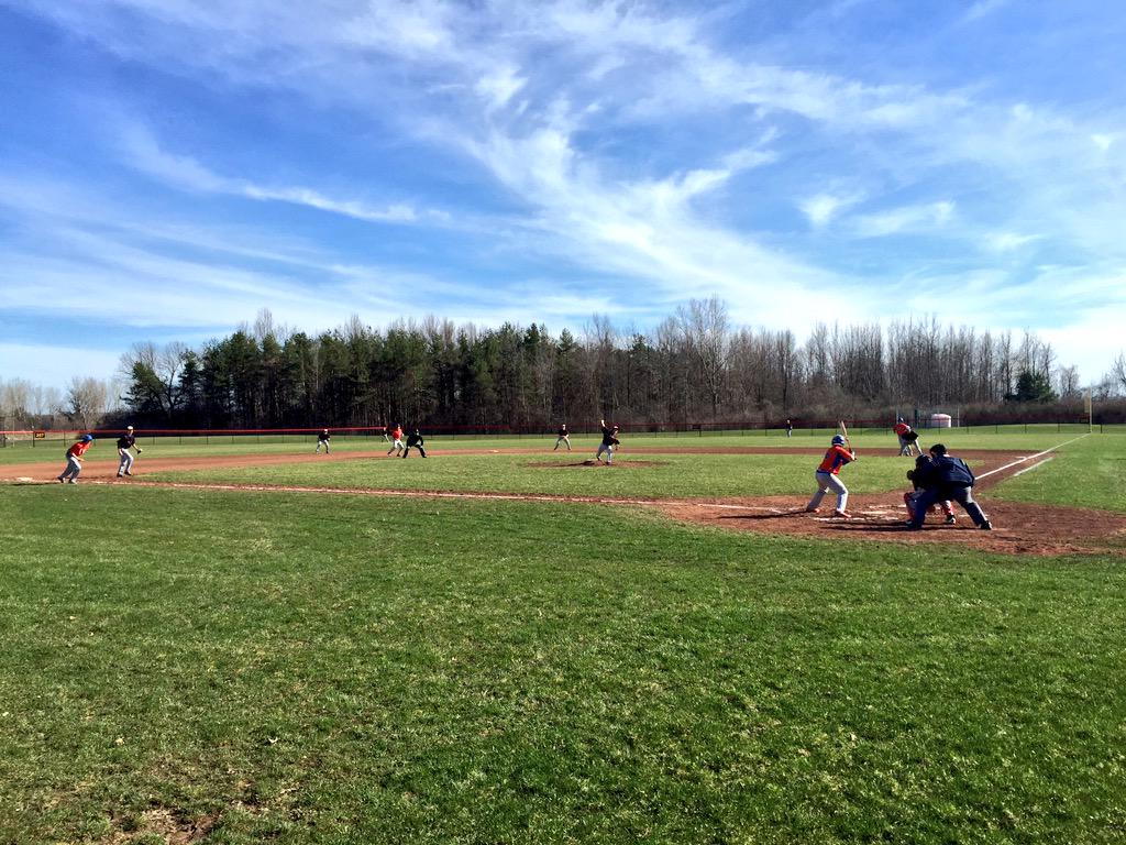 LeRoy_CSD's tweet photo. A beautiful day for the Varsity Baseball team's home opener! 
The Knights are hosting Livonia! 
#LetsGoKnights 
#⚾️ http://t.co/BfwsTZTchl