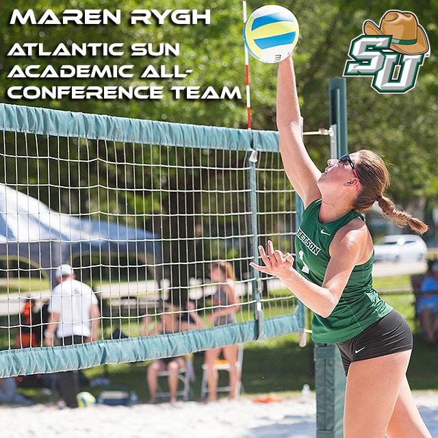 StetsonBeach's tweet photo. #HatsOff again to @LindKristin and Maren Rygh for earning #ASunSVB Academic All-Conference honors! #GoHatters http://t.co/BTOHdHKQFK
