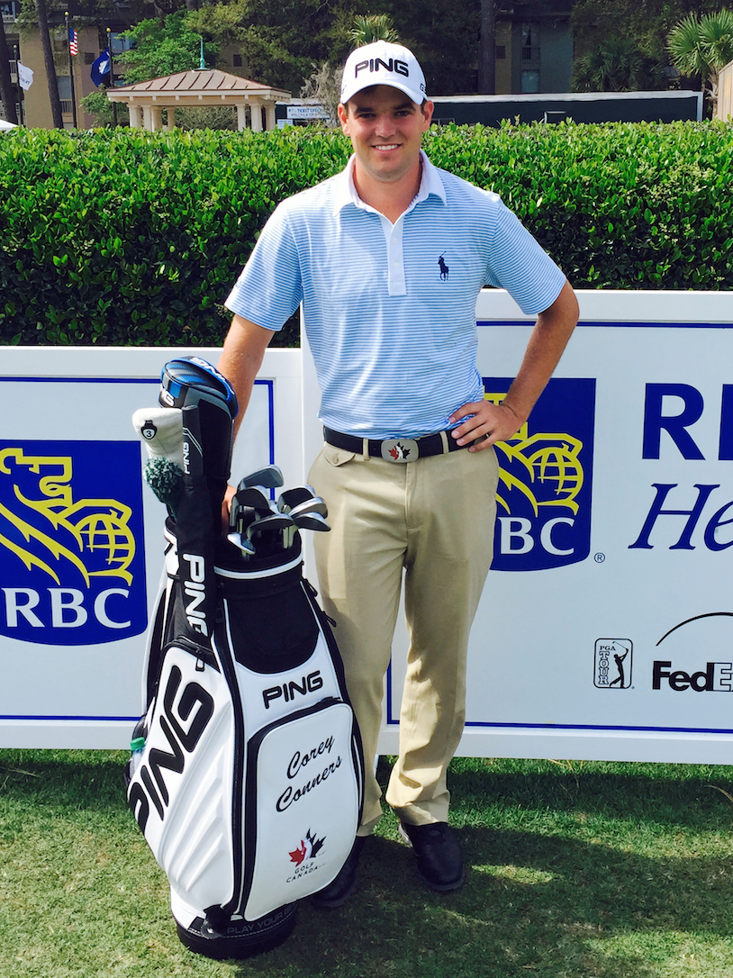 PingTour's tweet photo. Teeing it up this week @RBC_Heritage in his pro debut is PING Pro Corey Conners. Welcome to #TeamPING, @coreconn! http://t.co/GeqACmusF8