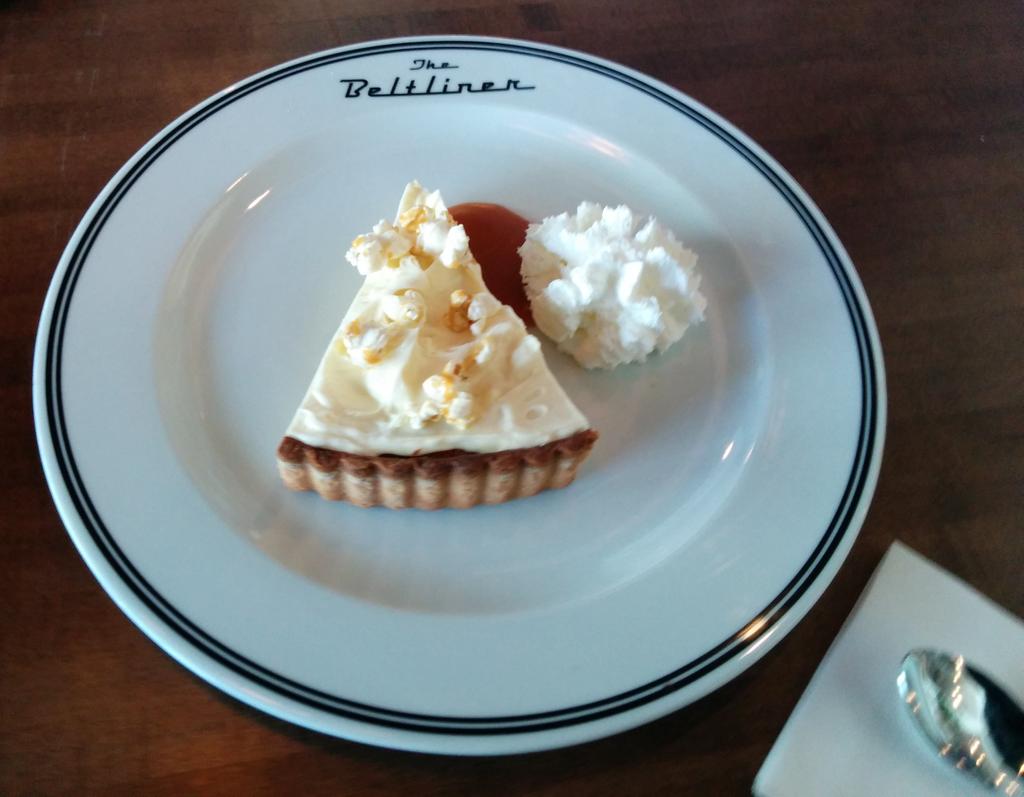 cmcalgary's tweet image. Popcorn pie!! Also, the best damn grilled cheese &amp;amp; tomato soup in town is at @TheBeltliner #yyc