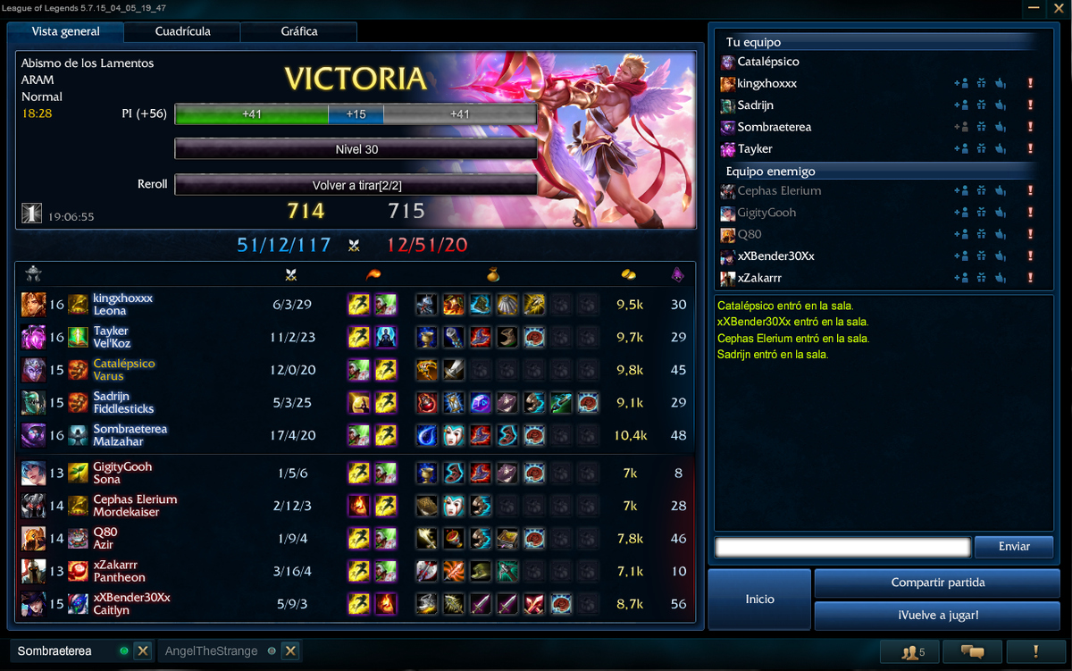 extranjero_B612's tweet photo. Con partidas así da gusto irse a dormir. #VarusOp http://t.co/iYpioGWoKp