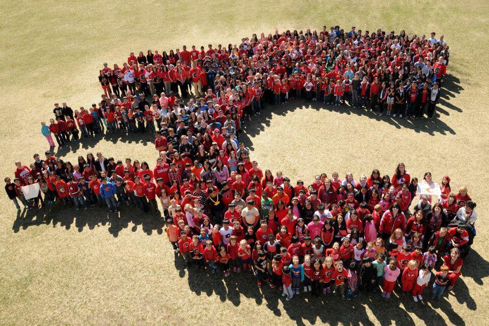 demolitiondion's tweet photo. @StMatthew_CCSD We definitely stepped up our #flameslove @NHLFlames @nenshi http://t.co/VnqQ4CD45H