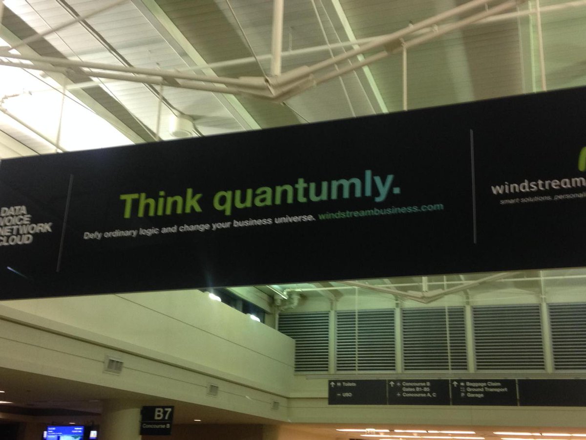 AJKnuppe's tweet photo. Didn't realize Midway already had banners for Alex Wendt's new book #quantumsocialscience http://t.co/3bmaPrKN7G