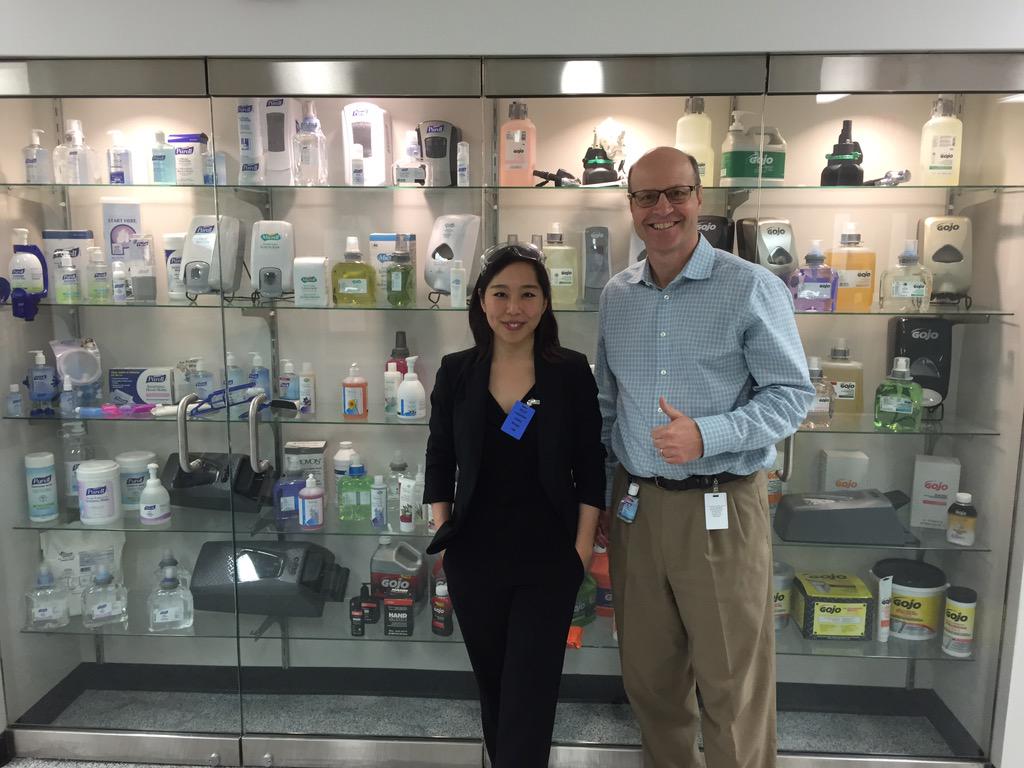 Great talking about skin Microbiome + hygiene science with Dr. Julia Oh <a href="/jjsso0/">Julia Oh</a> from NIH at GOJO today!