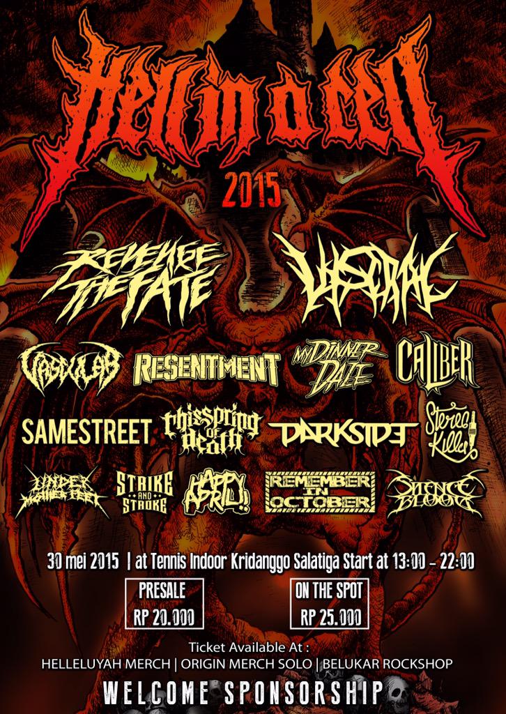 #HELLINACELL2015
30 Mei 2015 at Tennis Indoor Kridanggo,Salatiga

Tiket
Presale: 20K (s/d 30 April)
On the spot: 25K