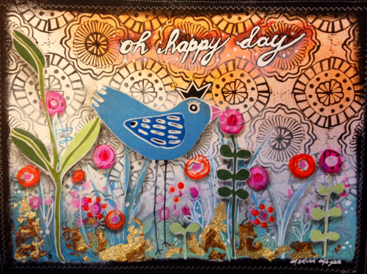 ARTBYMARLENE's tweet photo. #MixedMediaArt ....makes my day a happy day http://t.co/GPAVG2ZU4S