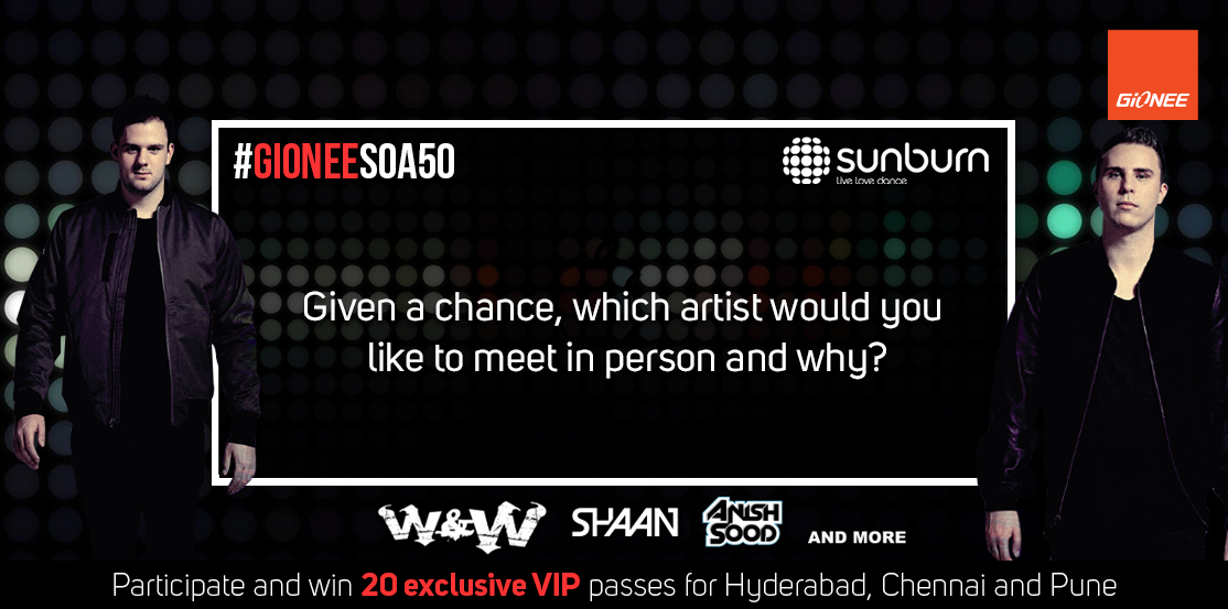 GioneeIndia's tweet photo. Here's the next question! Given a chance, which artist would you like to meet at #GioneeSOA50 http://t.co/qBjBC5Wkse