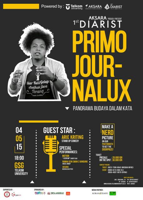 SecondDiarist's tweet photo. @GigaByte_Telkom Primo Journalux, 4/5/2015 at GSG Telkom University. GuestStar : Arie kriting. Htm only 20k! http://t.co/1kl1eLYtSv