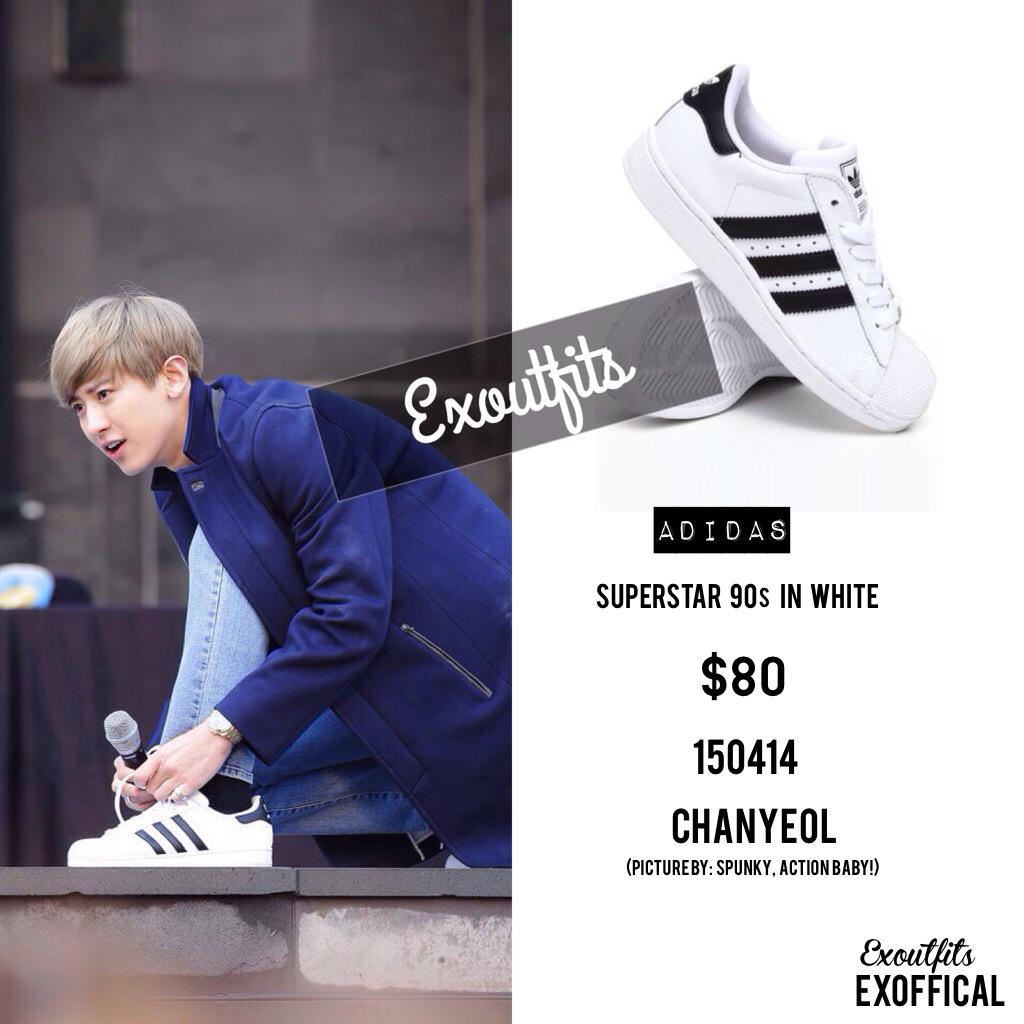 EXOFFICAL on "150414 #CHANYEOL Details: ADIDAS x 90s in White. OUT WITH FULL CREDITS http://t.co/RcZDvpUY4y" /