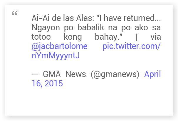 Gee0723's tweet photo. #AiShallReturn #aiaidelasalas returns home to @gmanetwork where she belong. http://t.co/PsSOt6EDHc http://t.co/BzgdUey3KO