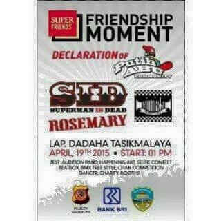 #FriendshipMoment w/ <a href="/SID_Official/">SID</a> <a href="/ROSEMARYsk8punk/">ROSEMARY SKATEPUNK</a> <a href="/ScimmiaSka/">S C I M M I A S K A</a> at lap Dadaha Tasikmalaya
19 april , HTM : Free