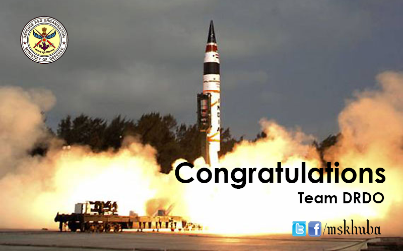 Congratulations team #DRDO For successfully test-fires nuclear-capable Agni-III ballistic missile.
#AgniMissile