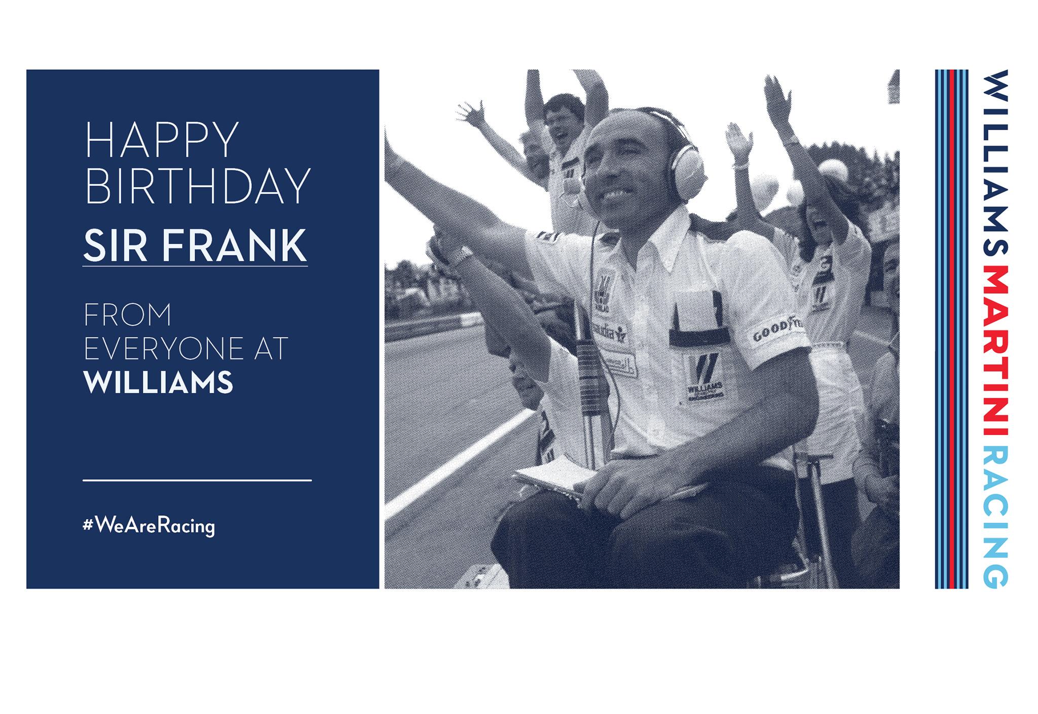 ¡Felicidades Frank Williams! us in wishing our boss and leader a very Happy Birthday! 