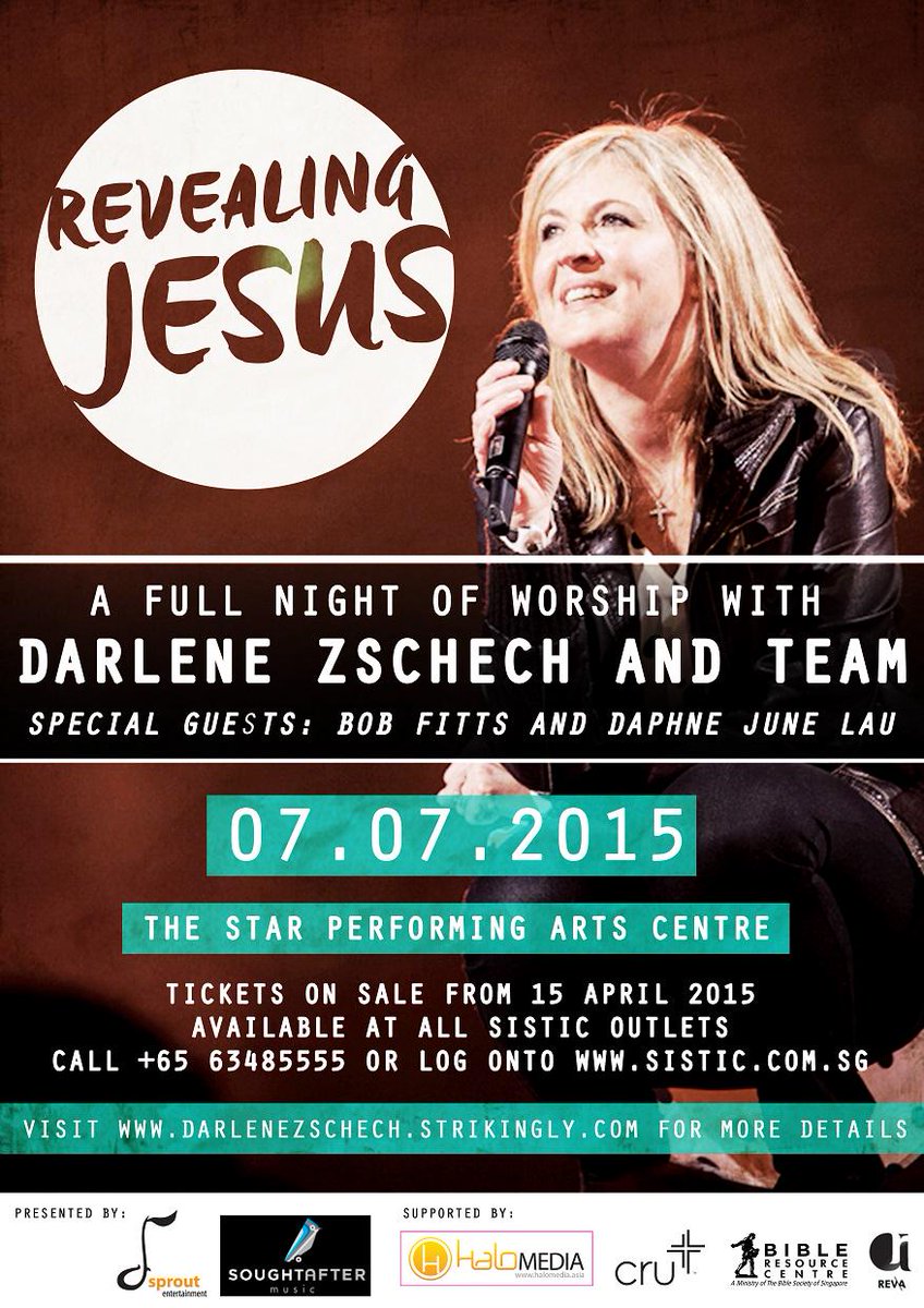 sproutentertain's tweet photo. Check out the concert poster for @DarleneZschech 's Singapore show on 7 July! #hillsong #shouttothelord #pottershand http://t.co/w6JDqtWwhr