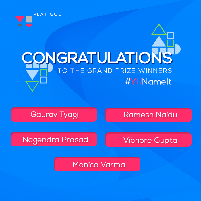 Congratulations to the #YUNameIt contest winners. You won the new YUphoria device. Please DM your contact details