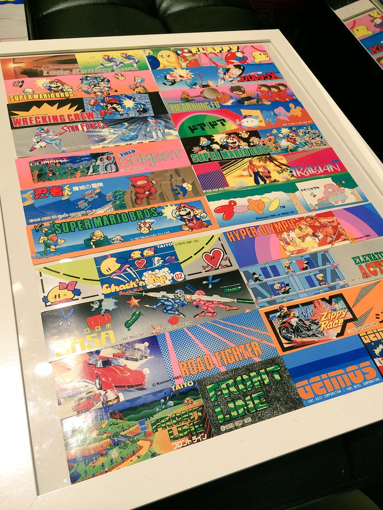非売品ファミコンステッカー アマダのファミコンステッカーを並べてポスターみたいにしてみました。