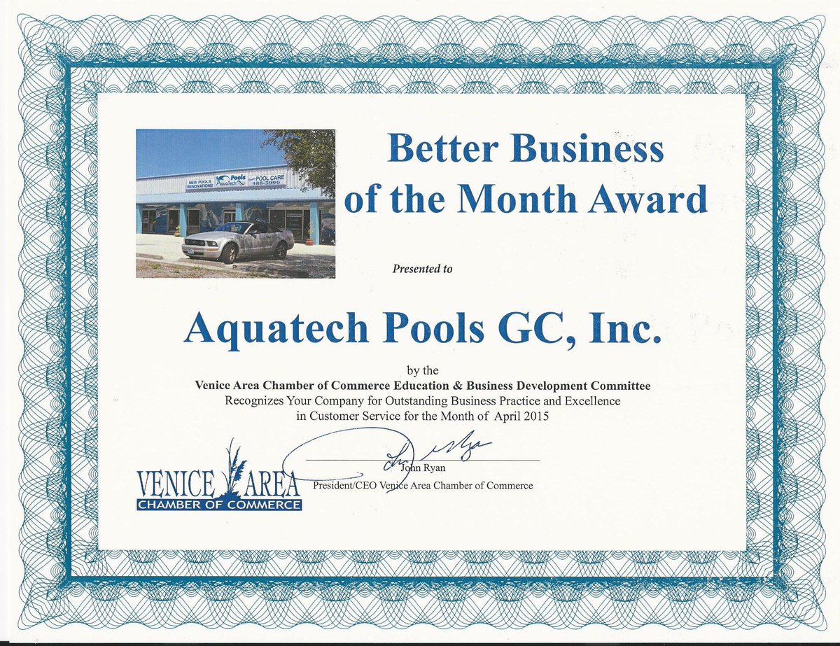 AquaTechPoolsGC's tweet image. Business of the Month #aquatechpoolsgc