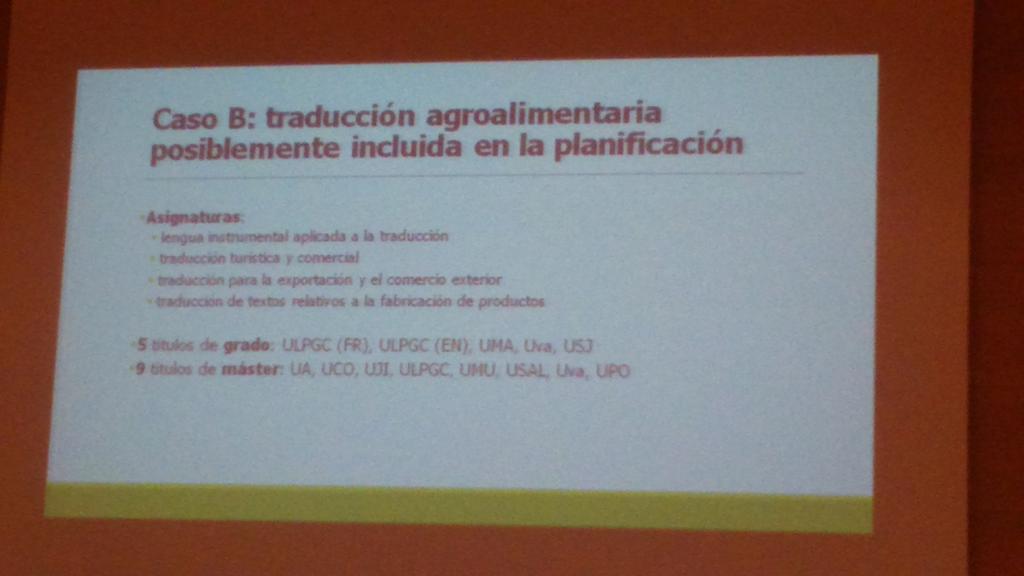 Oferta académica en traducción agroalimentaria #CyT2015