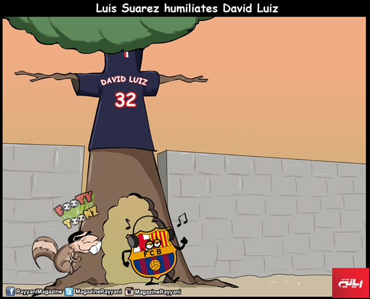 Footballogue's tweet photo. [#LDCLiveCamp] Les deux petits ponts de Suarez sur David Luiz ! 
via @InsoliteFoot
http://t.co/qKMXVMstcN