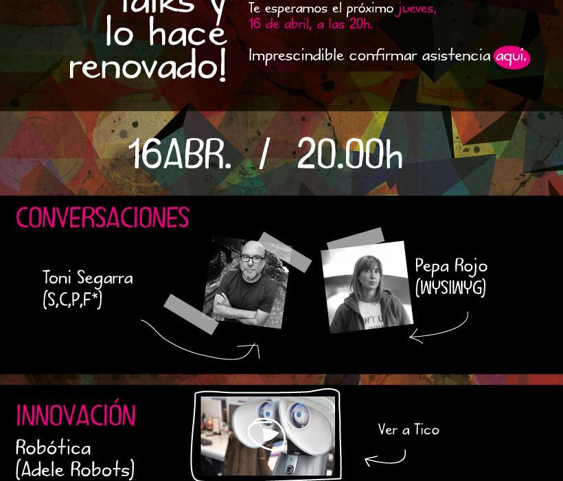 Esta tarde en la IAB #InspirationalTalks by <a href="/clickcodes/">CLICK CODE</a> con Toni Segarra y <a href="/peparojo/">PEPA ROJO</a> En innovación <a href="/adelerobots/">adelerobots</a>.