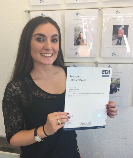 Congratulations Charlotte on achieiving your NVQ Level 3 in Business and Administration through <a href="/YeovilCollege/">Yeovil College</a>
