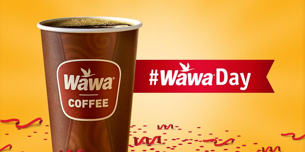 Wawa's tweet photo. Happy Wawa Day! Stop by any of our stores today, 4/16, and enjoy a cup of Any Size Wawa Coffee on us. #WawaDay http://t.co/sshquoNf9K