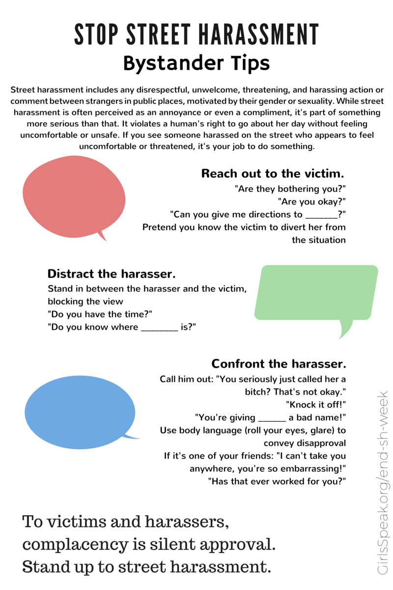 StopStHarassmnt's tweet photo. . @GrlsSpeak created a bystander infographic. #Endsh2015 #Endsh #Endshweek http://t.co/H9GbNNAASJ