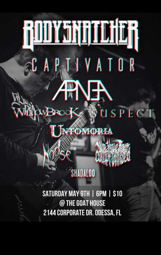 Zirrbear's tweet image. Goood morning florida. Check out this flyer.
This is our first show with our new guitarist and a new set. @SuspectFL