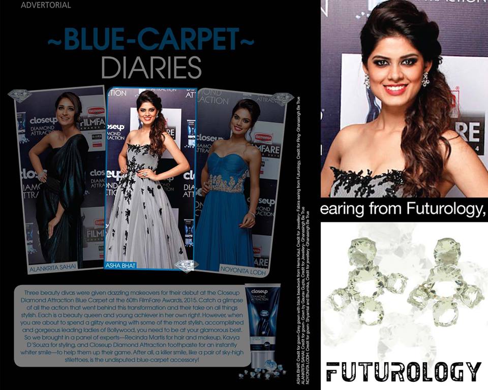 FuturologyIndia's tweet photo. @feminamissindia @StarAshaBhat wears Futurology earrings for a @FeminaIndia editorial. http://t.co/B19YcmX6V2