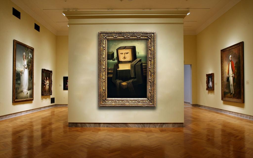 cracker009's tweet photo. Mona Lisa von Leonardo da Minecraft 😂😂 http://t.co/58cJh0Q7ei