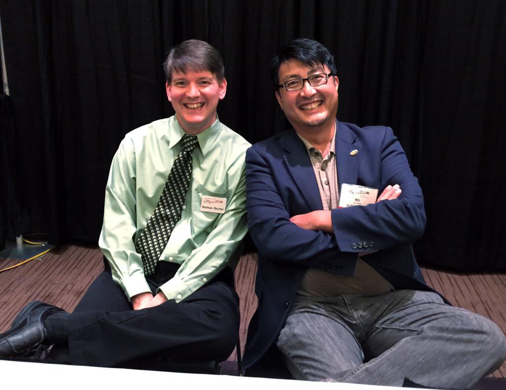 eriscorp's tweet photo. Spectrum conference quiet moment with Mel and Nathan #mvis2015 #MultiValue http://t.co/TUITkPQqEc