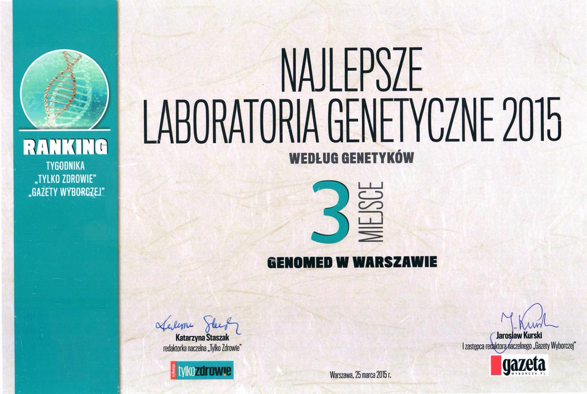 Genomed_PL's tweet photo. #Genomed najbardziej polecanym przez specjalistów niepublicznym ośrodkiem wykonującym #GadaniaGenetyczne. http://t.co/tbykETYtsH